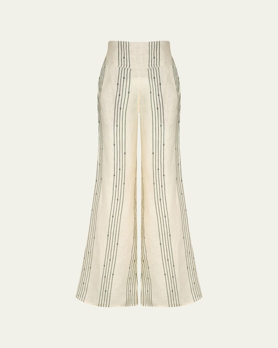 Sailing The Ocean Stripe Wide Leg Linen Pants